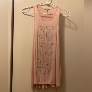 Pink Beaded Tank Top